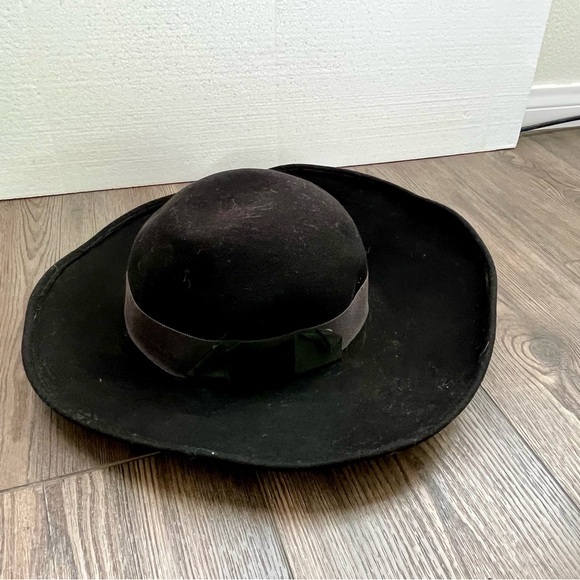 100 % wool Black Wide-Brim Hat main image 7
